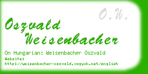 oszvald weisenbacher business card